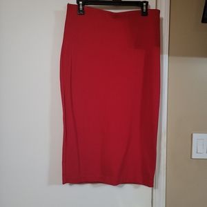 Red midi skirt